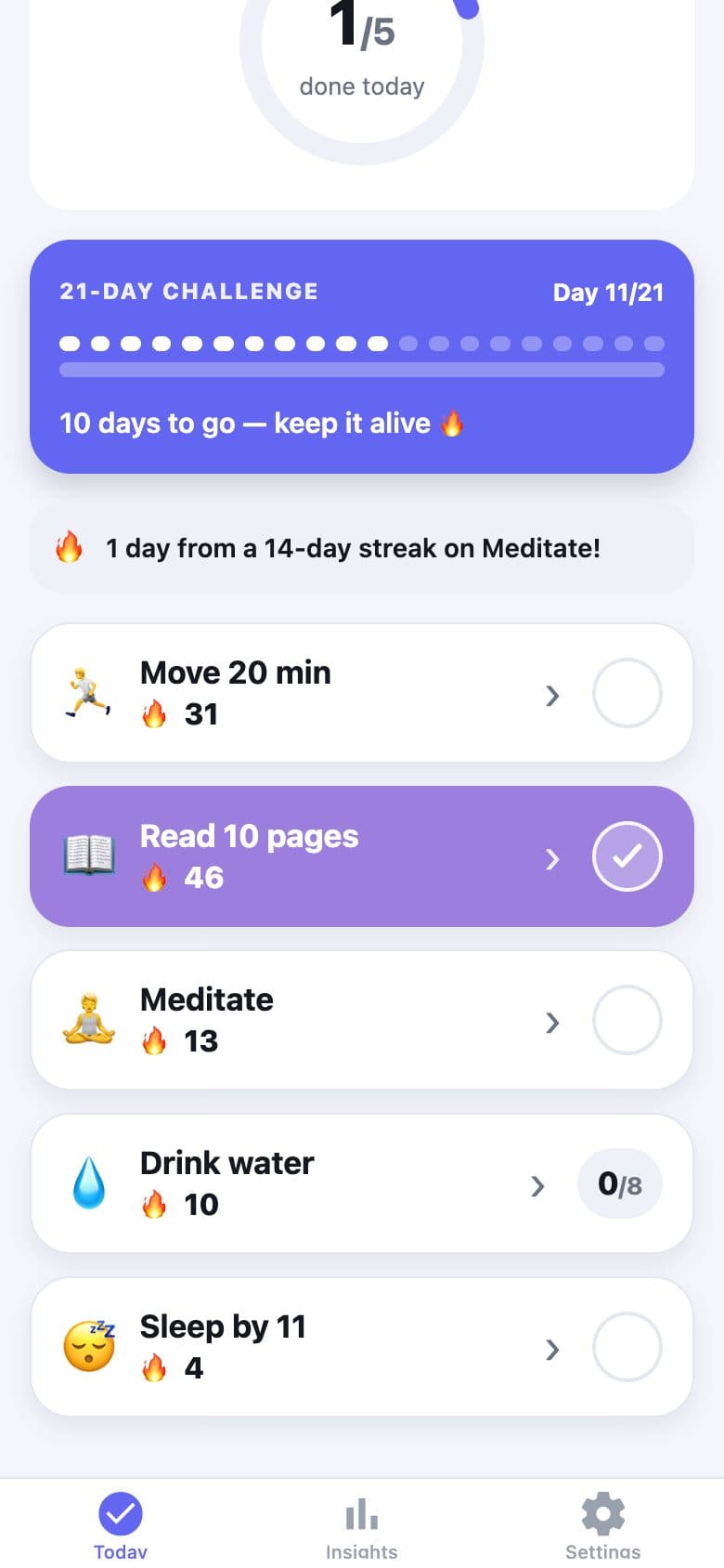 Streak app screen